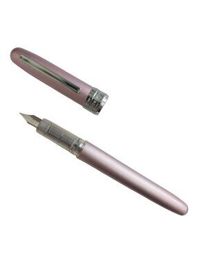 Platinum Plaisir Aluminum Fountain Pen 03 Fine Nib Gently Used Light Pink